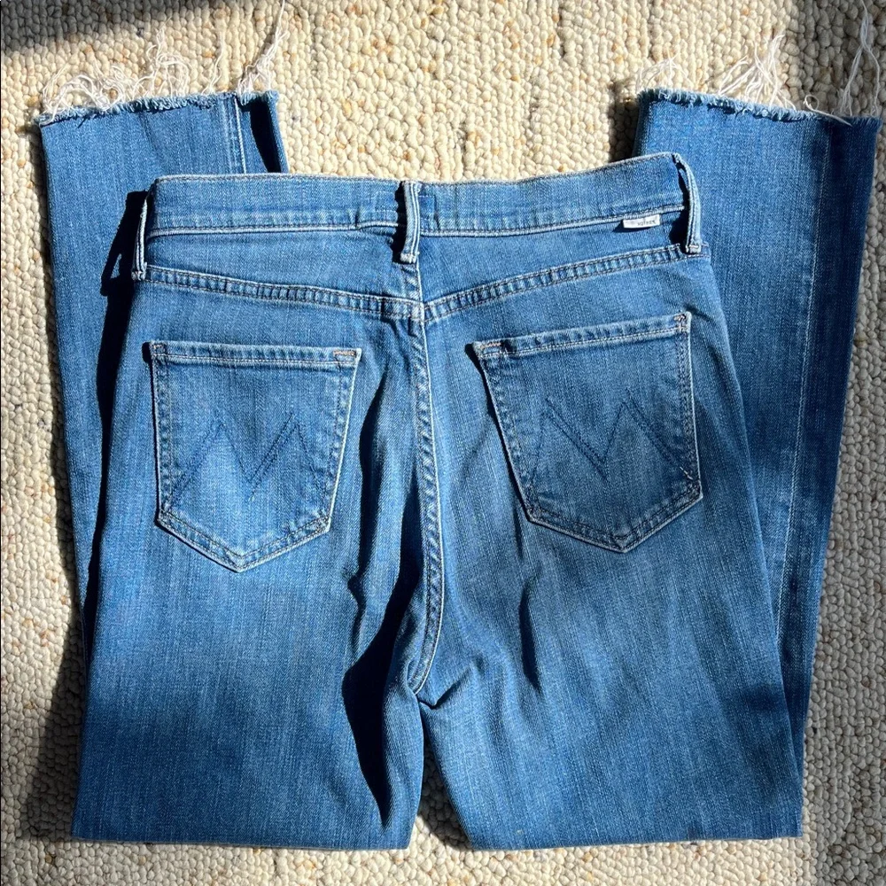 MOTHER Blue Ankle Jeans with Button Detail - Picture 6 of 9